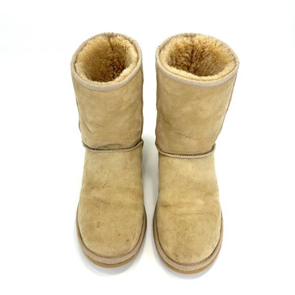 UGG Australia Classic Short Winter Boot Sz 8 Leather Wool Cold Weather Mid-Calf - Picture 3 of 9
